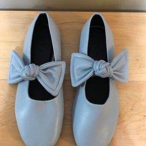 Zara Light Blue Flats with Bow